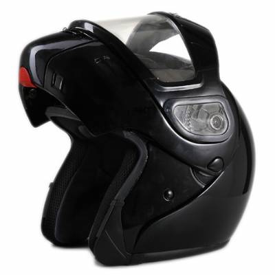 SNOWB - DOT Full Face Gloss Black Modular Snowmobile Helmet